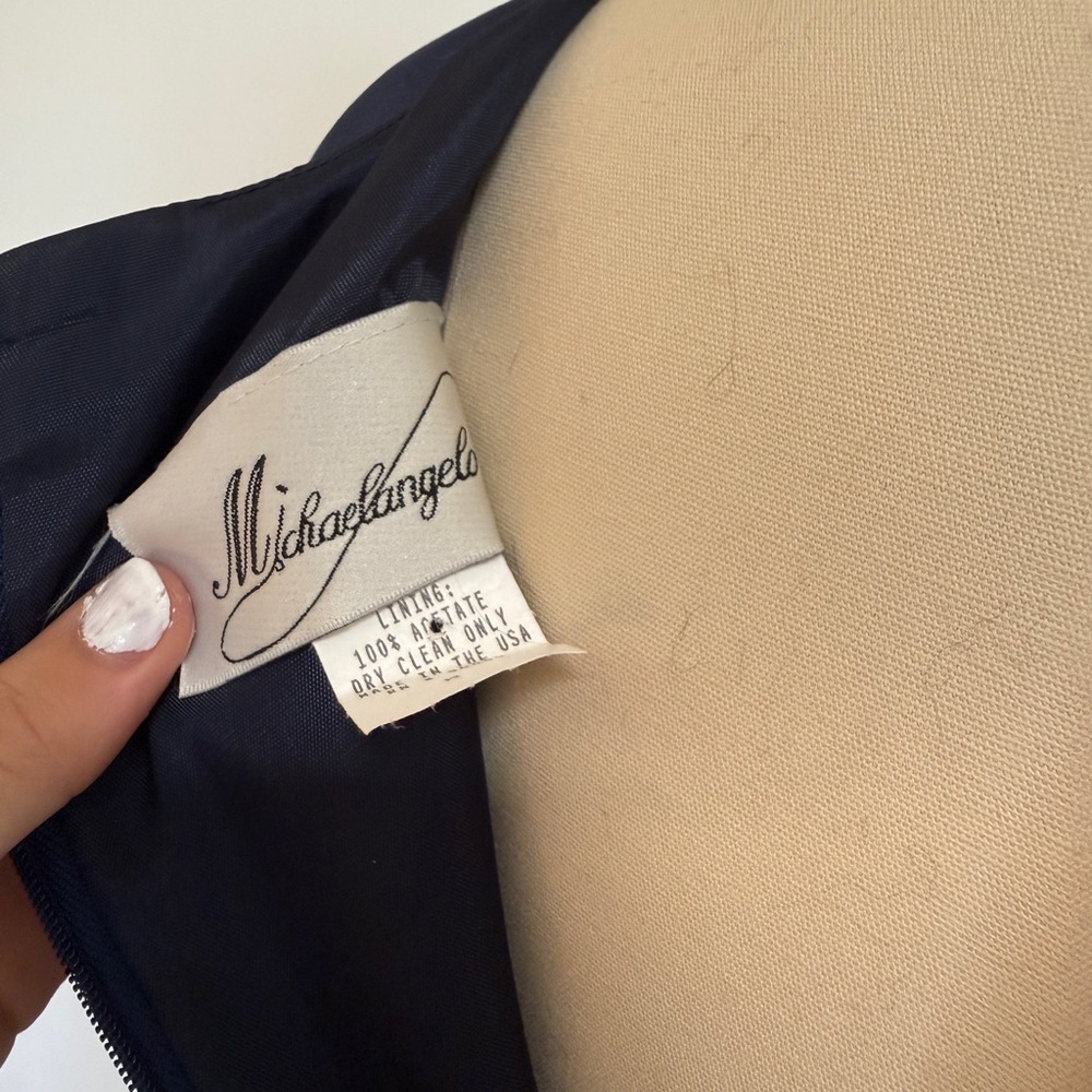 Elegant Navy Blue Sleeveless Maxi Dress Michelangelo - Picture 6 of 9